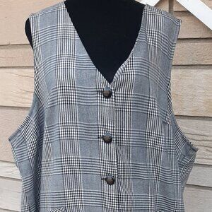 Vintage Kathy Lee Plus Size 22W Black & White Dress